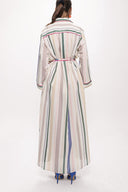 Striped Shirt dress with contrast piping and belt 94108