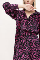 Black Fuchsia Wide cut dress with belt detail 94109