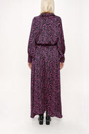 Black Fuchsia Wide cut dress with belt detail 94109