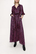 Black Fuchsia Wide cut dress with belt detail 94109
