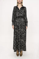 Black Wide cut dress with belt detail 94109