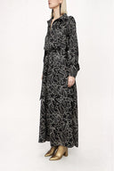 Black Wide cut dress with belt detail 94109