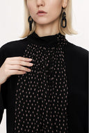 Black Loose fit dress with contrast fabric detail 94119