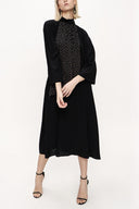 Black Loose fit dress with contrast fabric detail 94119