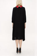 Black Red Lace details wide cut dress 94120