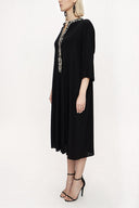 Black Loose fit dress with contrast fabric detail 94121