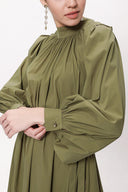 Green Pleated long dress 94124