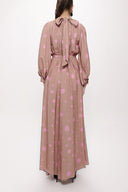 Pink Beigde Pleated long dress 94124