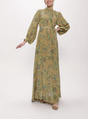 Patterned Pleated long dress 94124