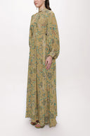 Patterned Pleated long dress 94124