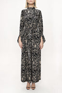 Patterned Zippered turtleneck velvet dress 94148