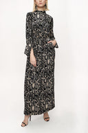 Patterned Zippered turtleneck velvet dress 94148