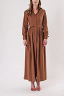 Cinnamon Pleated long shirt dress 94149