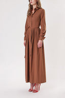 Cinnamon Pleated long shirt dress 94149