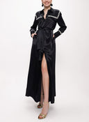 Black Belted long shirt with ribbon accessories 94153