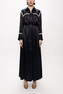 Black Belted long shirt with ribbon accessories 94153