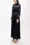 Black Belted long shirt with ribbon accessories 94153