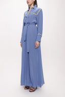 Blue Belted long shirt with ribbon accessories 94153