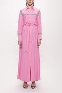 Pink Belted long shirt with ribbon accessories 94153