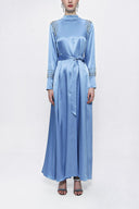 Blue Crystal stone detail long dress 94157