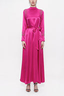 Fuchsia Crystal stone detail long dress 94157