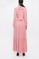 Pink Pleated wide cutlong dress 94158