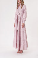 Lilac Long taffeta dress with piece skirt detail 94160