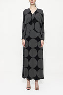 Patterned Bat sleeve V-neck dress 94162