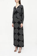 Patterned Bat sleeve V-neck dress 94162