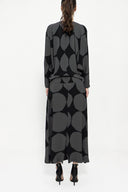 Patterned Bat sleeve V-neck dress 94162