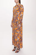 Orange Shirt dress with gathered sleeves 94170