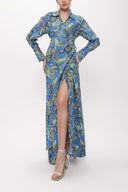 Blue Wrapped maxi dress 94177