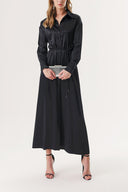 Black Fitted waist shirt dress with details blousan on the back 94178