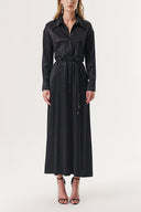 Black Fitted waist shirt dress with details blousan on the back 94178