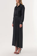 Black Fitted waist shirt dress with details blousan on the back 94178