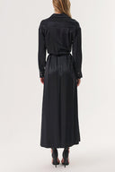 Black Fitted waist shirt dress with details blousan on the back 94178