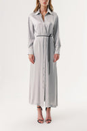 Gray Fitted waist shirt dress with details blousan on the back 94178