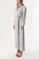 Gray Fitted waist shirt dress with details blousan on the back 94178