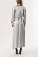 Gray Fitted waist shirt dress with details blousan on the back 94178