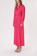 Fuchsia Fitted waist shirt dress with details blousan on the back 94178