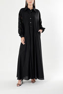 Black Lace detailed loose-fitting dress 94180