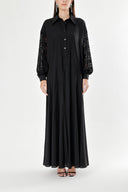 Black Lace detailed loose-fitting dress 94180