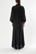 Black Lace detailed loose-fitting dress 94180