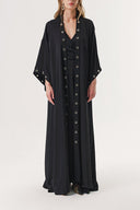 Black Long caftan with eyelet details 94187