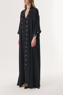 Black Long caftan with eyelet details 94187
