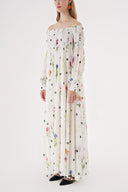 White Off shoulder flared loose dress 94189