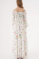 White Off shoulder flared loose dress 94189