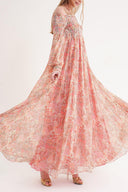 Patterned Off shoulder flared loose dress 94189
