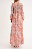 Patterned Off shoulder flared loose dress 94189