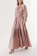 Powder Pleated detail cufflink loose-fit dress 94197